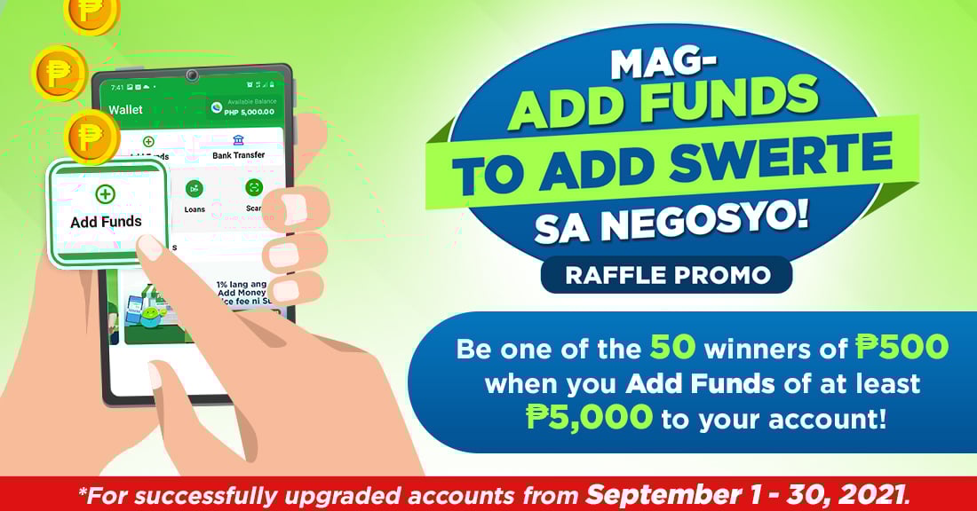 Mag-Add Funds to Add Swerte sa Negosyo Raffle Promo